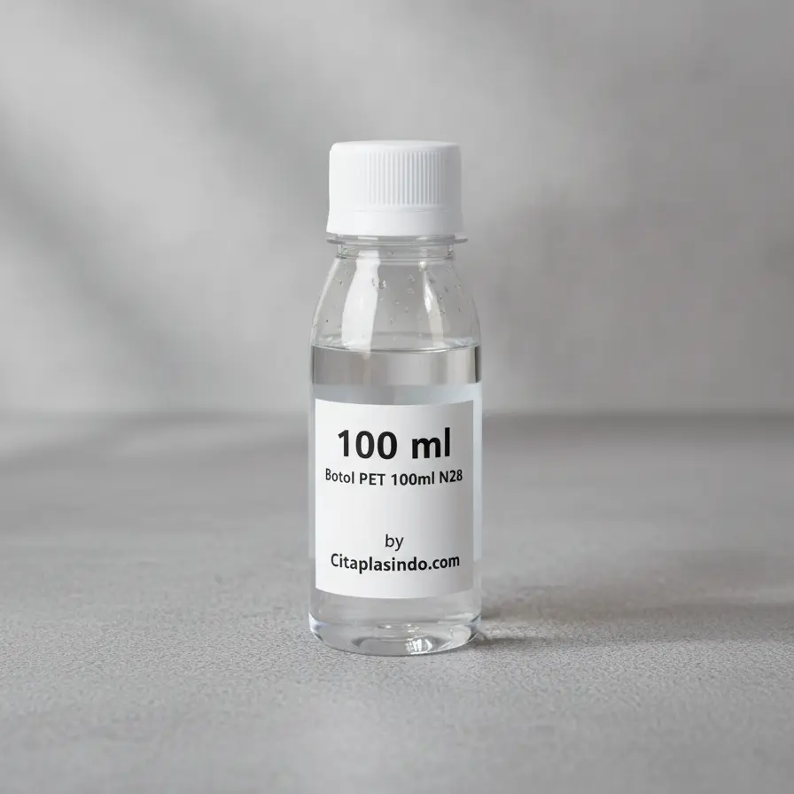 Botol Plastik PET, 100ml, Neck 28mm